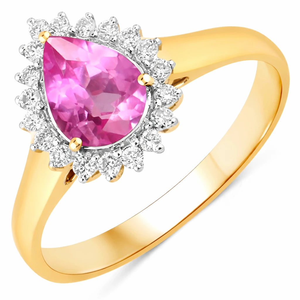 Heirloom Pear Cut Diamond Accent Ring
