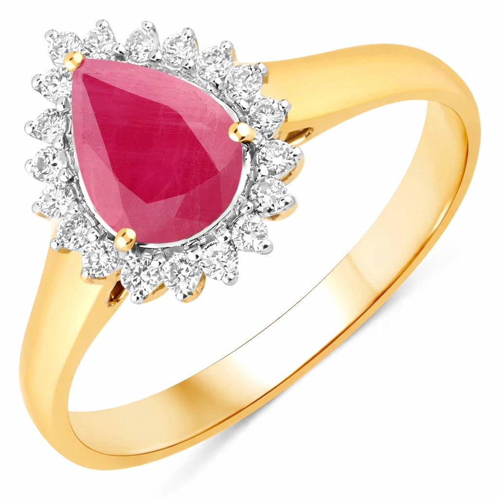 Heirloom Pear Cut Diamond Accent Ring
