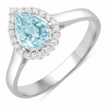 Halo Pear Cut Diamond Accent Ring