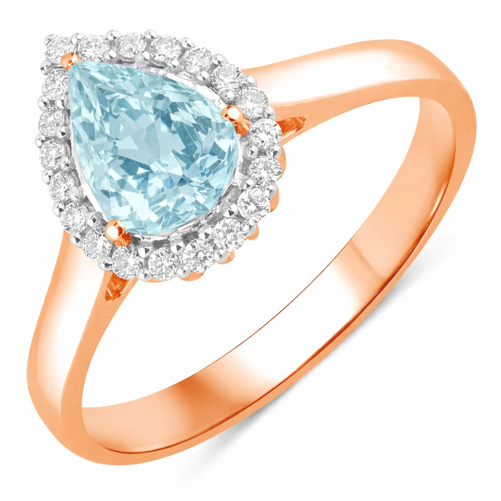 Halo Pear Cut Diamond Accent Ring
