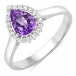 Halo Pear Cut Diamond Accent Ring