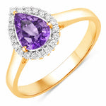 Halo Pear Cut Diamond Accent Ring