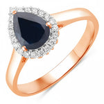 Halo Pear Cut Diamond Accent Ring
