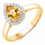 Halo Pear Cut Diamond Accent Ring