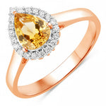 Halo Pear Cut Diamond Accent Ring