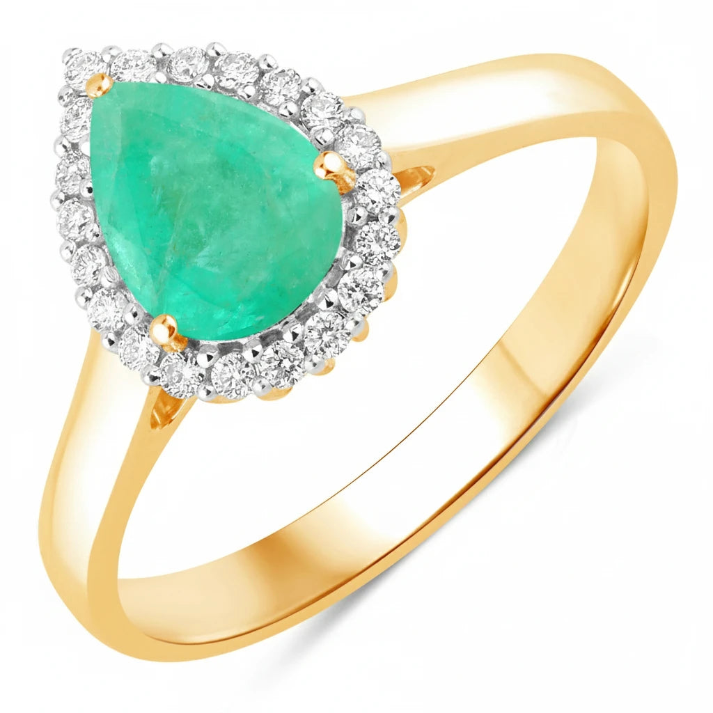 Halo Pear Cut Diamond Accent Ring