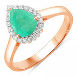 Halo Pear Cut Diamond Accent Ring