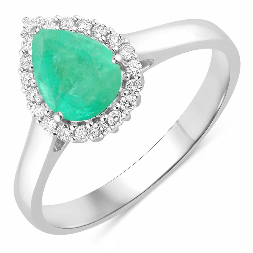 Halo Pear Cut Diamond Accent Ring