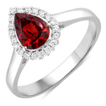 Halo Pear Cut Diamond Accent Ring