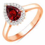 Halo Pear Cut Diamond Accent Ring