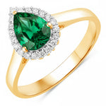 Halo Pear Cut Diamond Accent Ring