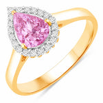 Halo Pear Cut Diamond Accent Ring