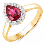 Halo Pear Cut Diamond Accent Ring