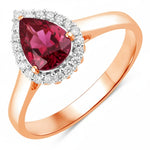 Halo Pear Cut Diamond Accent Ring