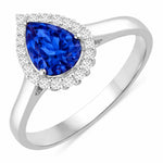 Halo Pear Cut Diamond Accent Ring