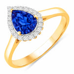 Halo Pear Cut Diamond Accent Ring