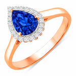 Halo Pear Cut Diamond Accent Ring