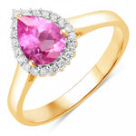 Halo Pear Cut Diamond Accent Ring