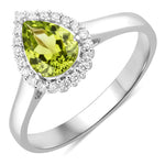 Halo Pear Cut Diamond Accent Ring