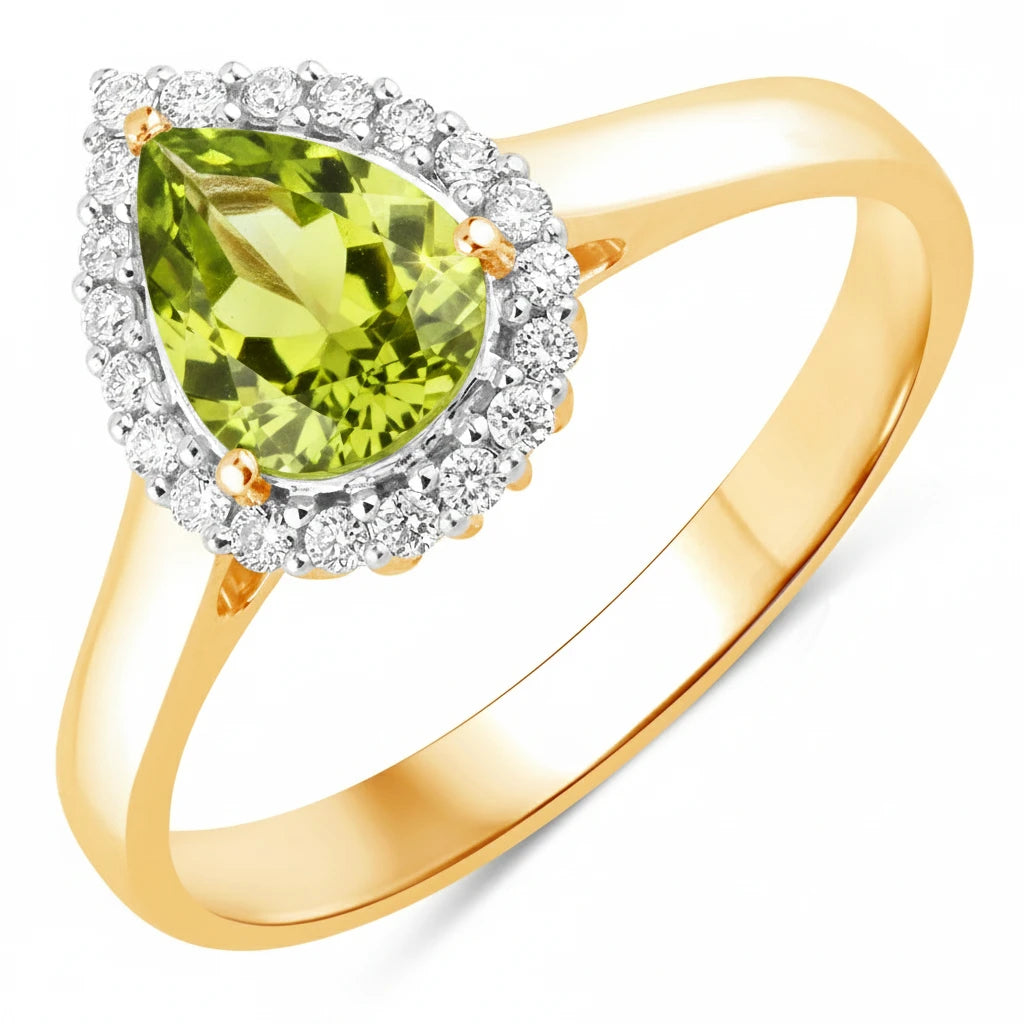 Halo Pear Cut Diamond Accent Ring