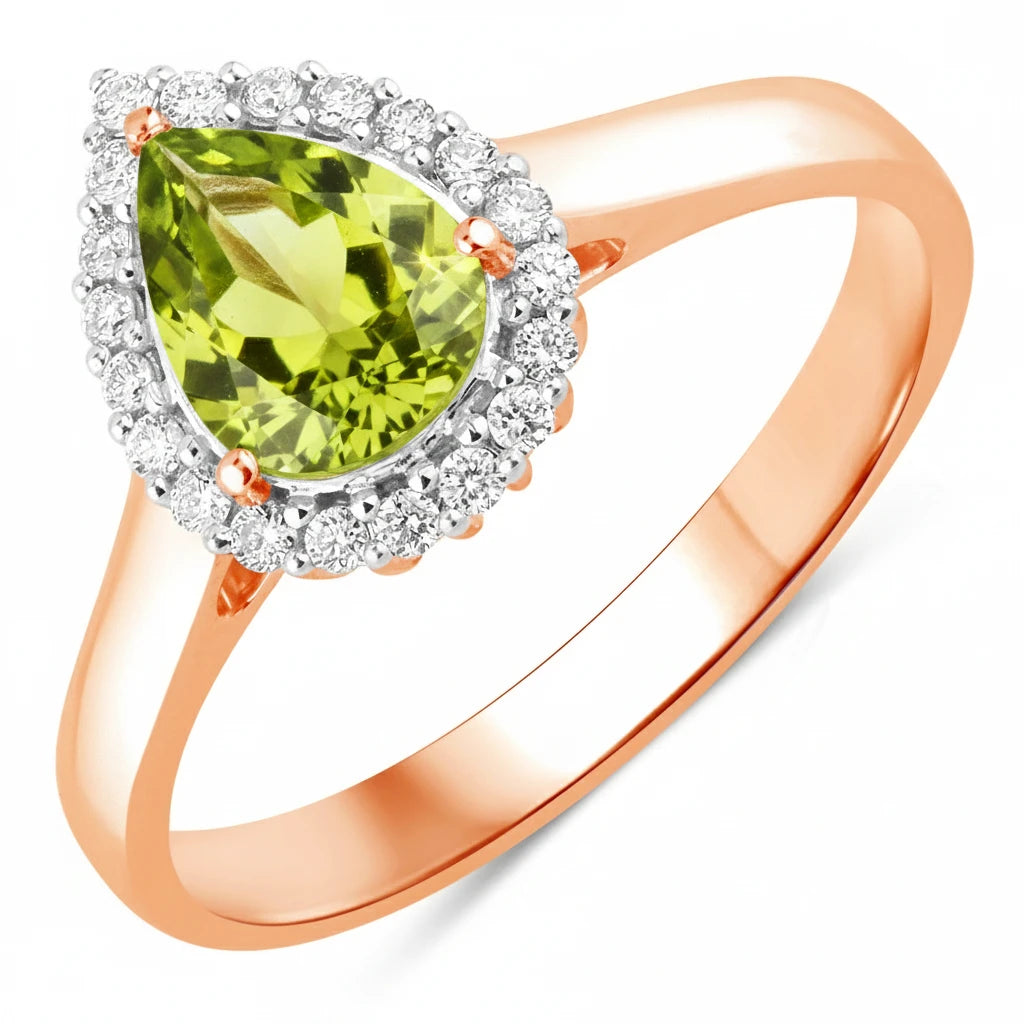 Halo Pear Cut Diamond Accent Ring