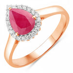 Halo Pear Cut Diamond Accent Ring