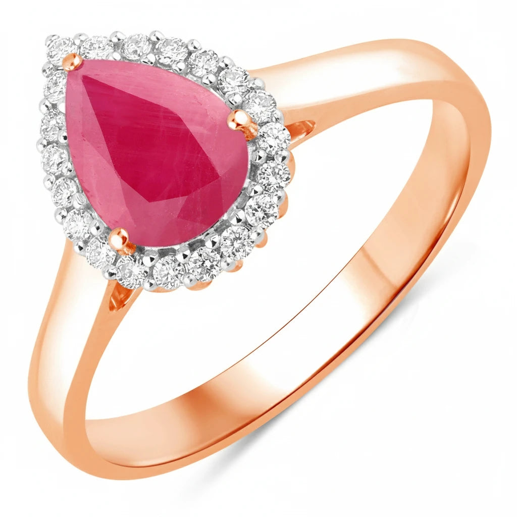 Halo Pear Cut Diamond Accent Ring