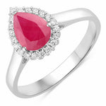 Halo Pear Cut Diamond Accent Ring