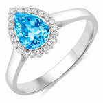 Halo Pear Cut Diamond Accent Ring