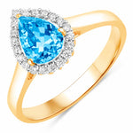 Halo Pear Cut Diamond Accent Ring