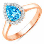 Halo Pear Cut Diamond Accent Ring