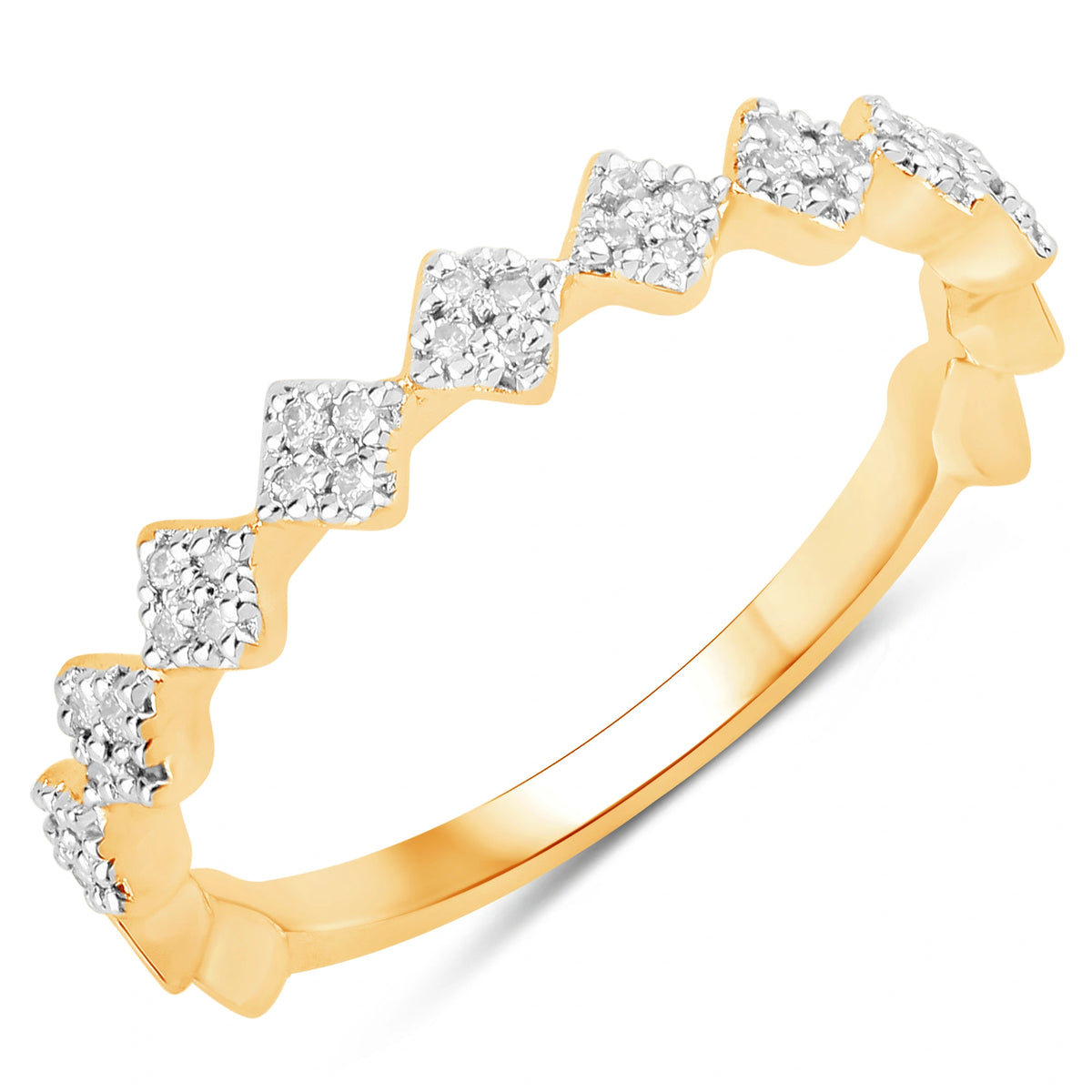 Stackable Natural Diamond Princess Ring
