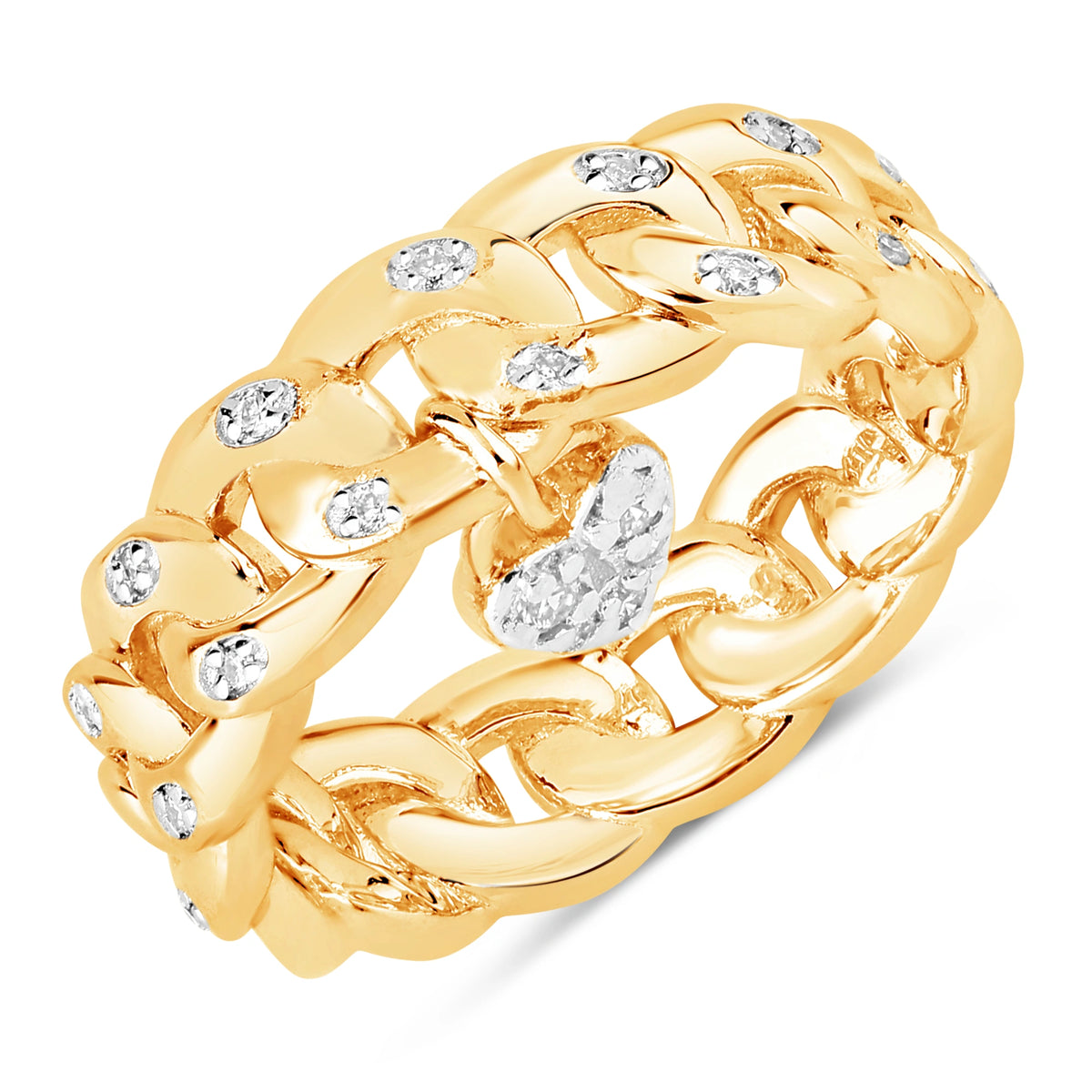 Natural Diamond Chunky Heart Ring