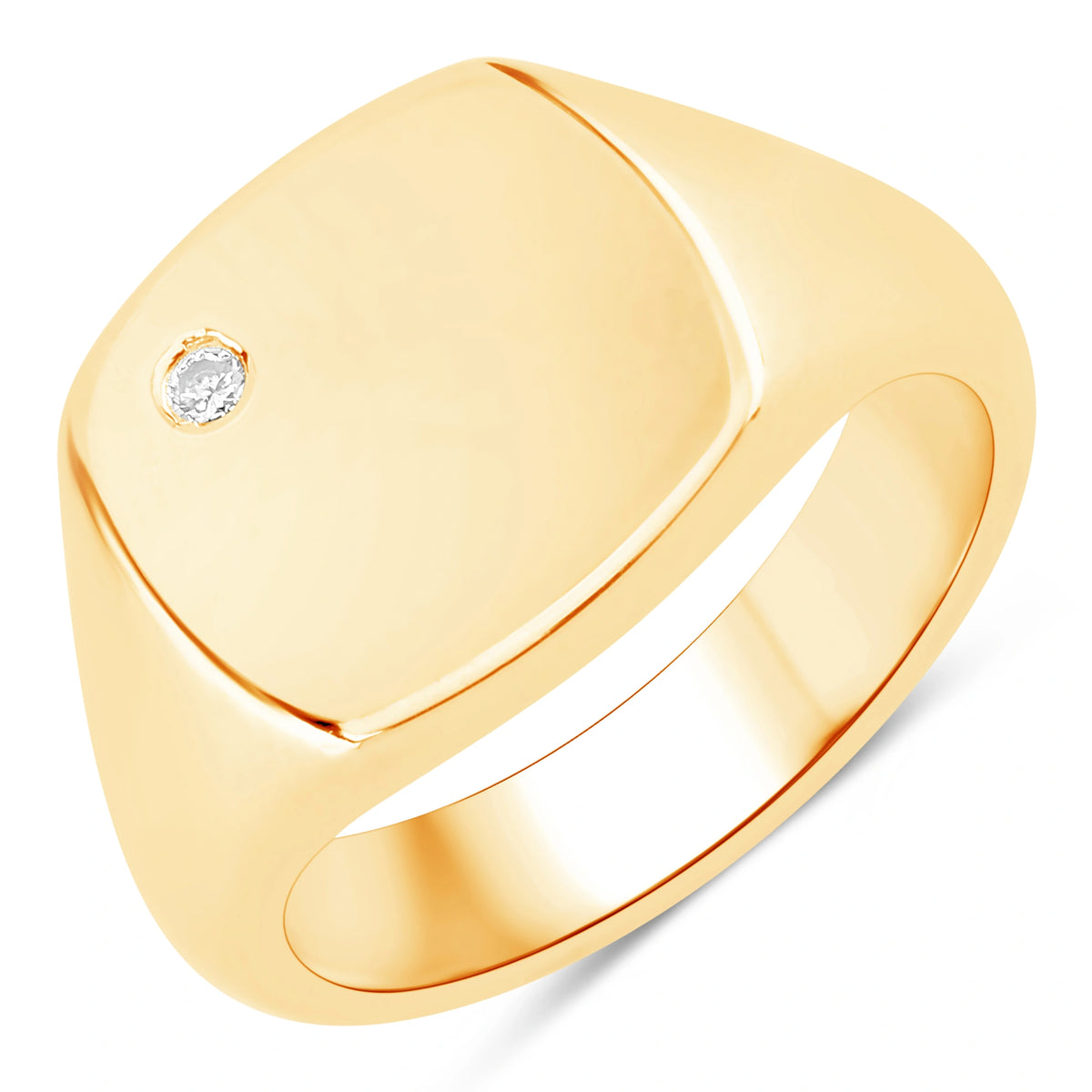 Lucky Signet Ring in Natural Diamonds
