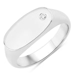 East West Signet Ring in Natural Diamonds