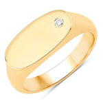 East West Signet Ring in Natural Diamonds