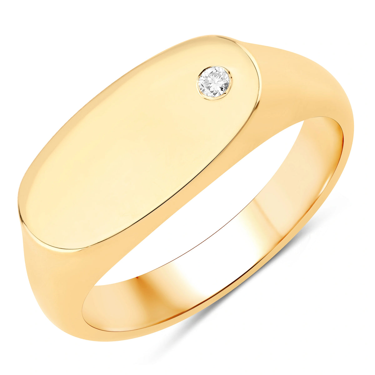 East West Signet Ring in Natural Diamonds