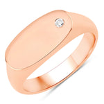 East West Signet Ring in Natural Diamonds