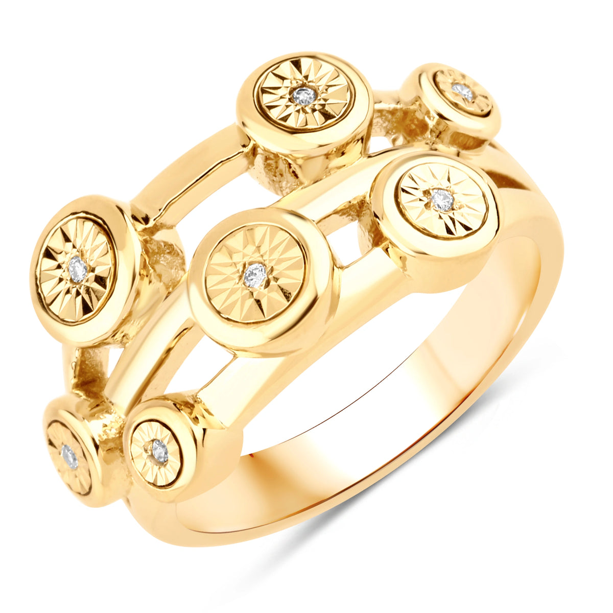 North Star Statement Ring in Natural Diamonds