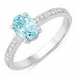 Classic Oval Cut Diamond Accent Ring