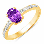 Classic Oval Cut Diamond Accent Ring