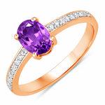 Classic Oval Cut Diamond Accent Ring