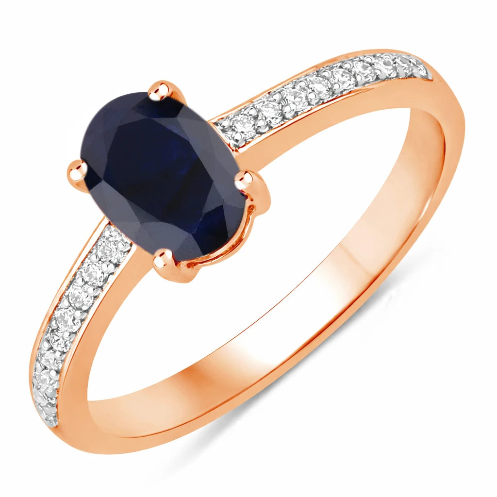 Classic Oval Cut Diamond Accent Ring