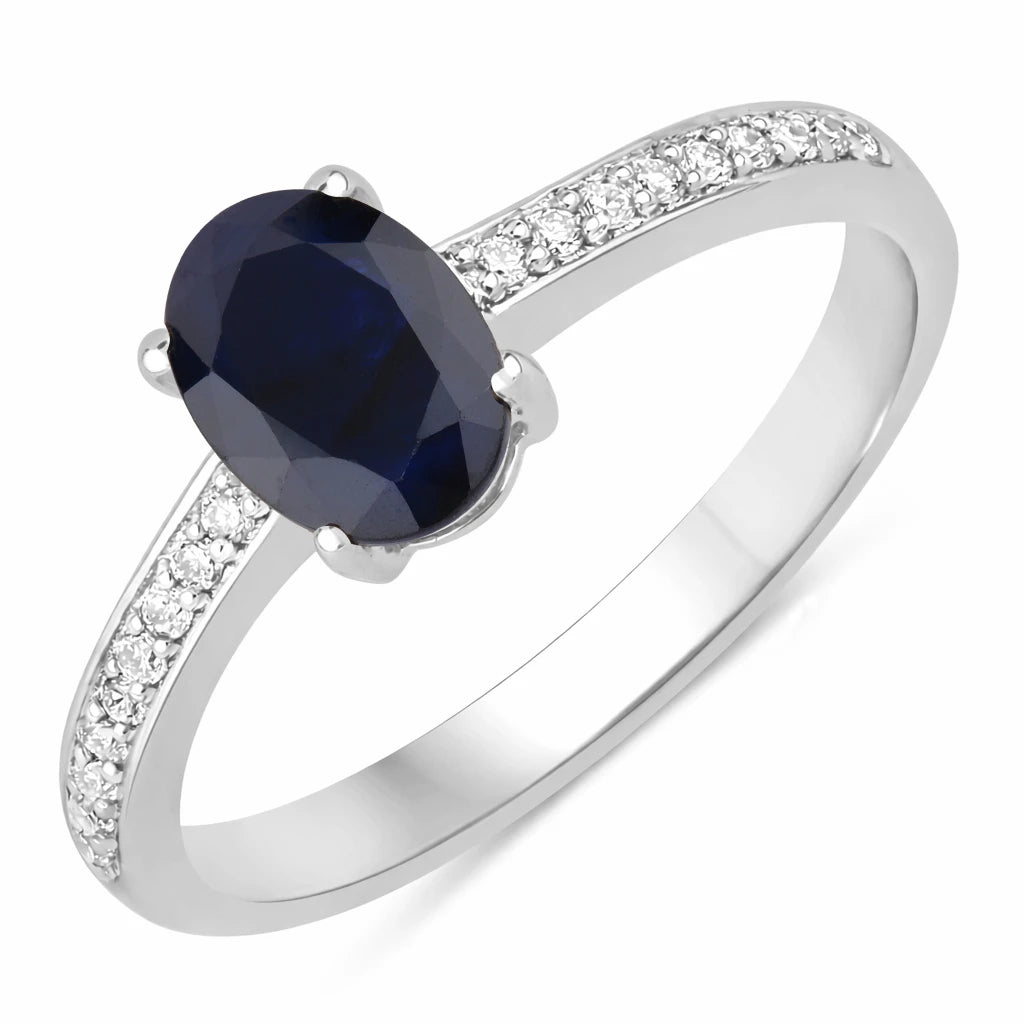 Classic Oval Cut Diamond Accent Ring