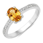 Classic Oval Cut Diamond Accent Ring