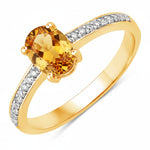 Classic Oval Cut Diamond Accent Ring