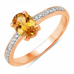 Classic Oval Cut Diamond Accent Ring