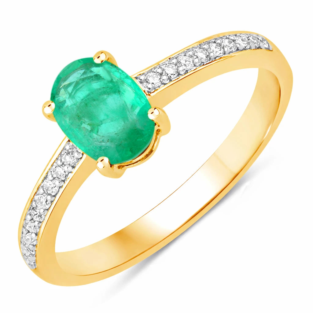 Classic Oval Cut Diamond Accent Ring