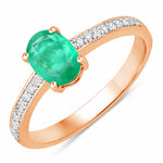 Classic Oval Cut Diamond Accent Ring