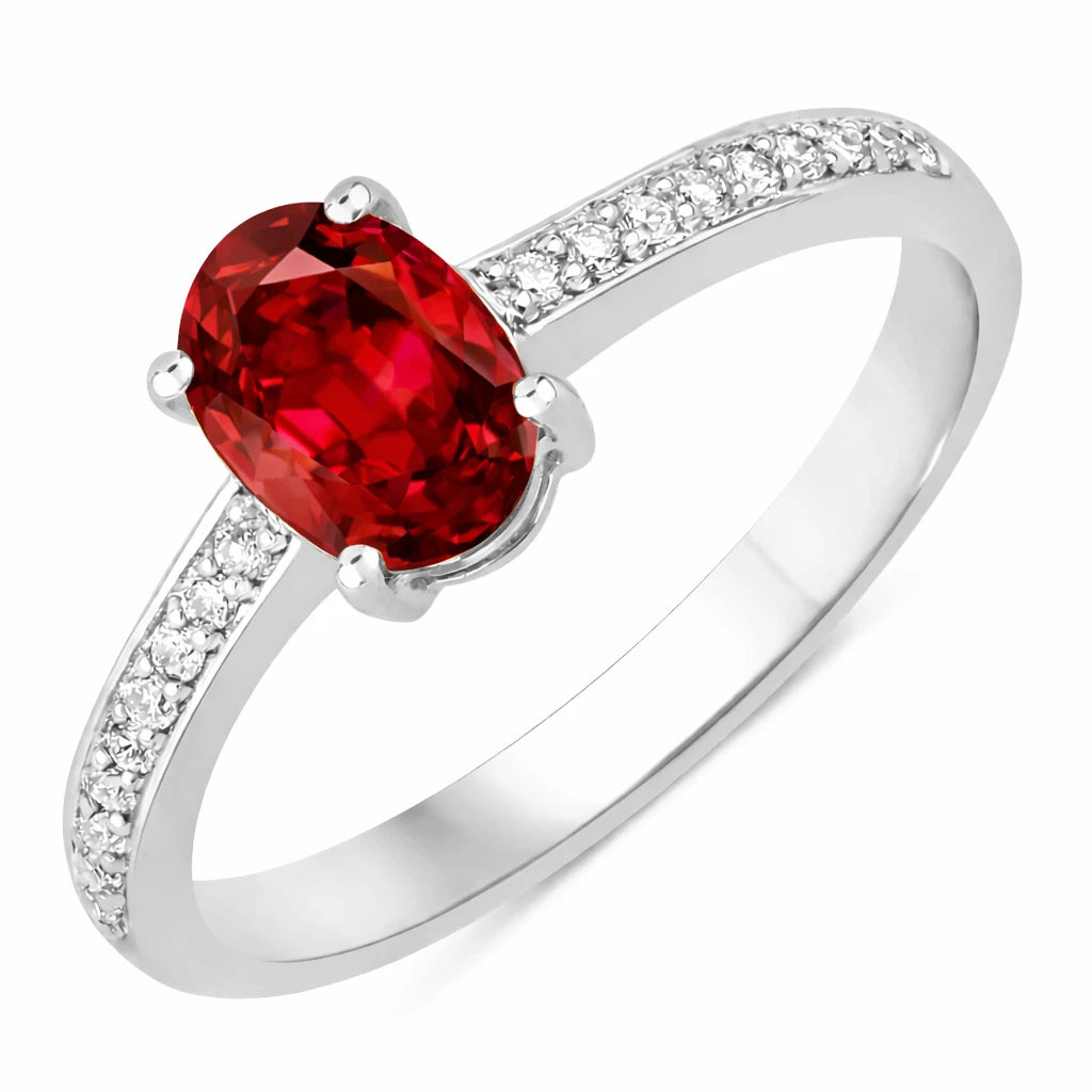 Classic Oval Cut Diamond Accent Ring